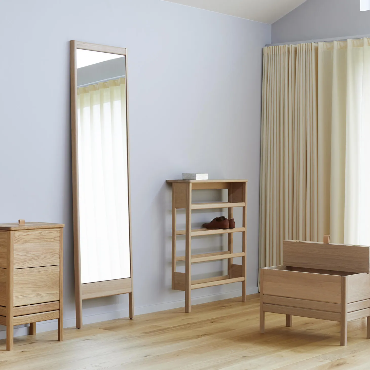 A Line Mirror, white oak