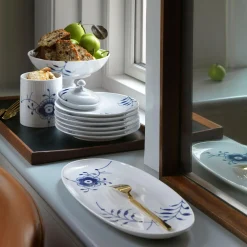 Blå Mega Riflet coupe tallerken Ø 19 cm