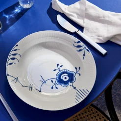 Blå Mega Riflet dyb tallerken Ø 27 cm