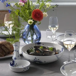 Blå Mega Riflet fad Ø 12,5 cm