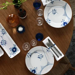 Blå Mega Riflet fad 36 cm