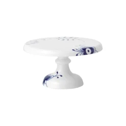 Blå Mega Riflet fad på fod 23 cm