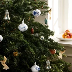 Blå Mega Riflet julekugle #1