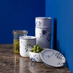 Blå Mega Riflet opbevaringskrukke 115 cl