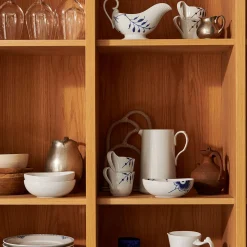 Blå Mega Riflet oval skål