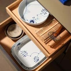 Blå Mega Riflet ovnfast fad 30x30 cm