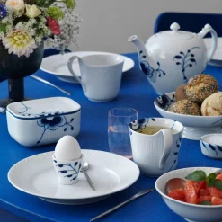 Blå Mega Riflet smørskål med låg