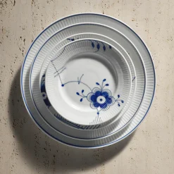 Blå Mega Riflet tallerken nr. 6 Ø 17 cm