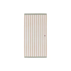 Block Striped Towel, moonbeam/white/vintage green