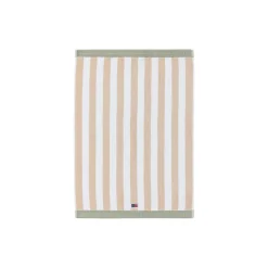 Block Striped Towel, moonbeam/white/vintage green