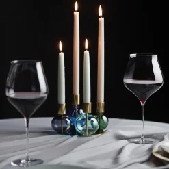 Bubble 4-armet lysestage, blå/grøn/smoke