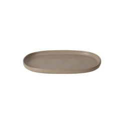 CAPRI Oval Tallerken, mat taupe