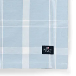 Checked Recycled Cotton Oxford Tablecloth, blue/white