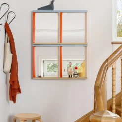 Colour Frame Mirror Small, blue/orange