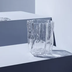 Crackle vase, clear