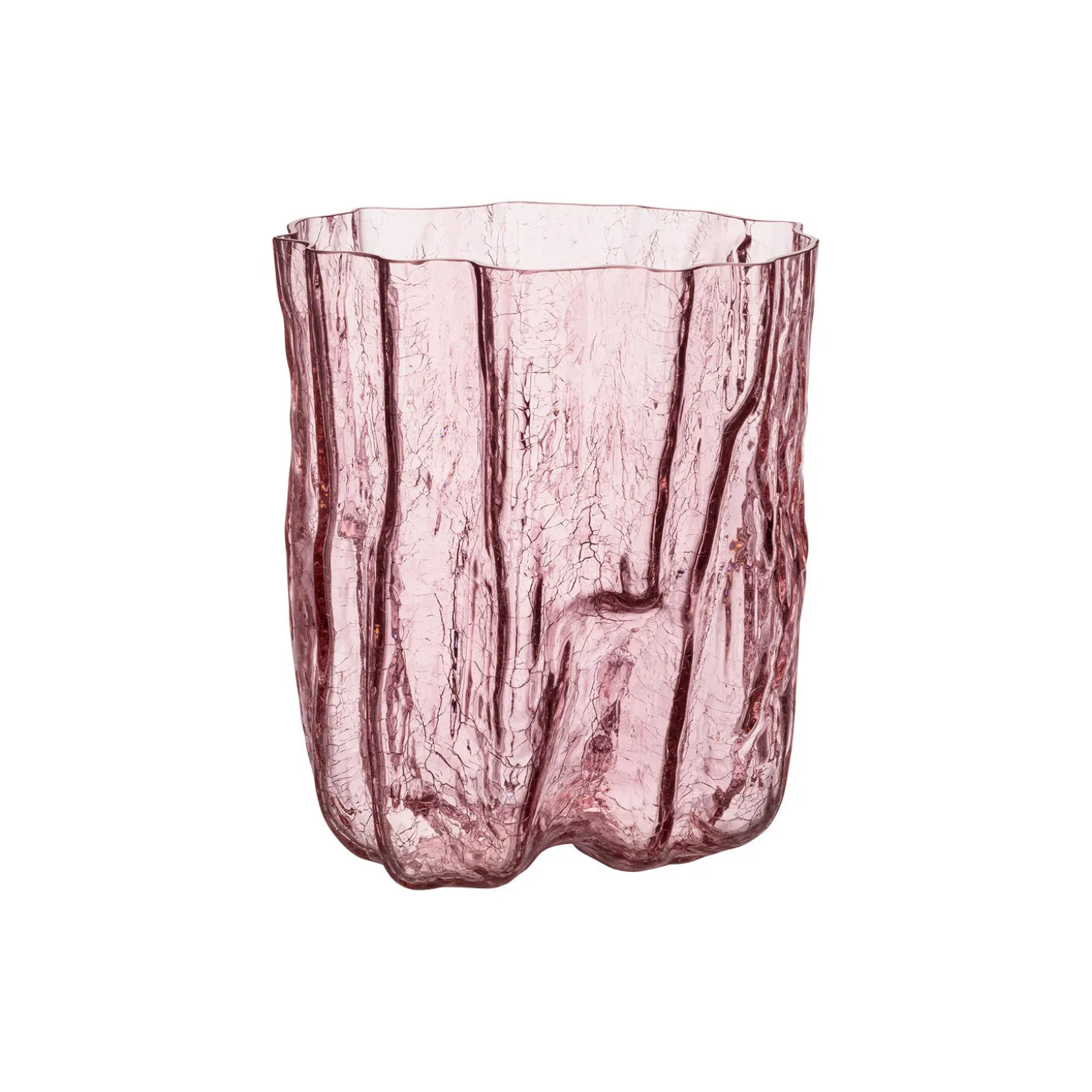 Crackle vase, pink