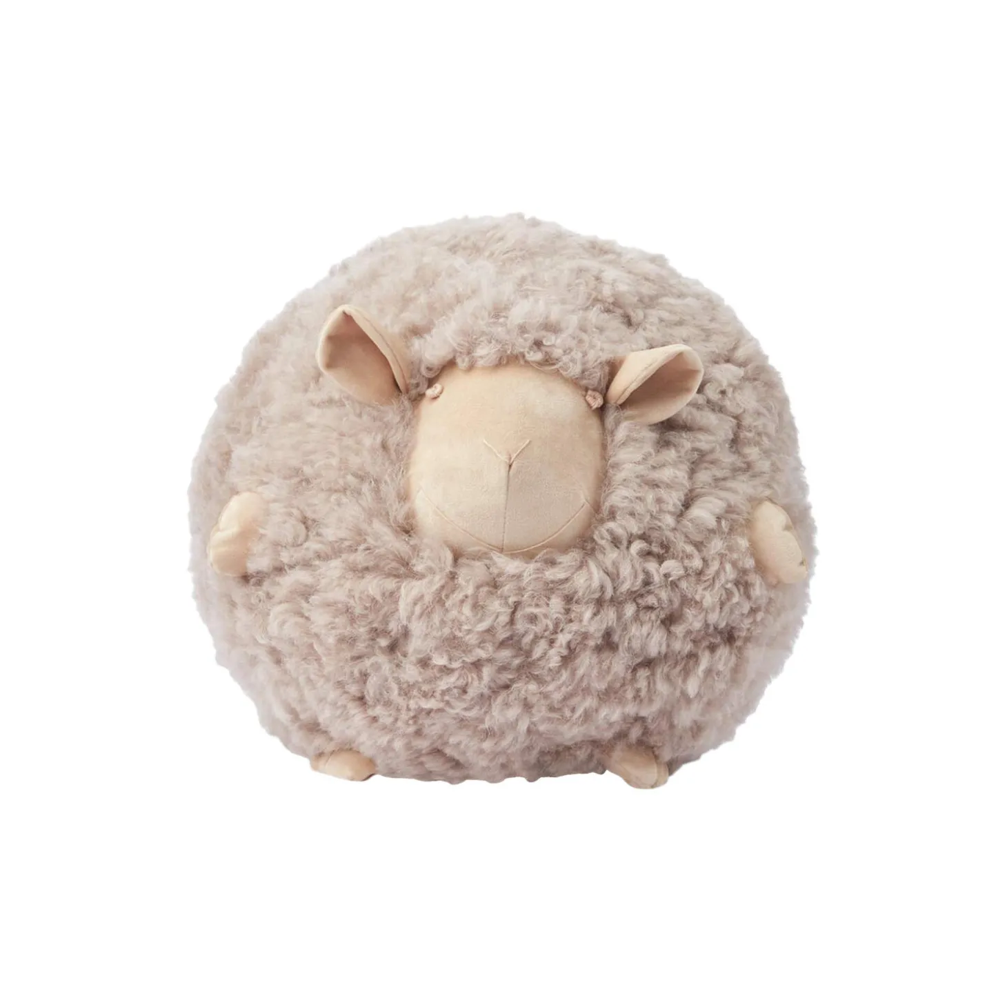 Cute Sheep rund pude Ø 34 cm, taupe