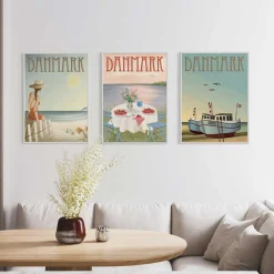 DANMARK fiskebådene plakat