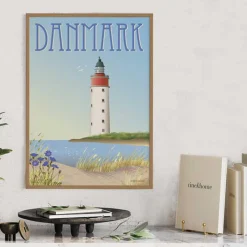 DANMARK Hvidt Fyr plakat