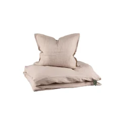 2-delt musselin juniorsengetøj, seabreeze beige