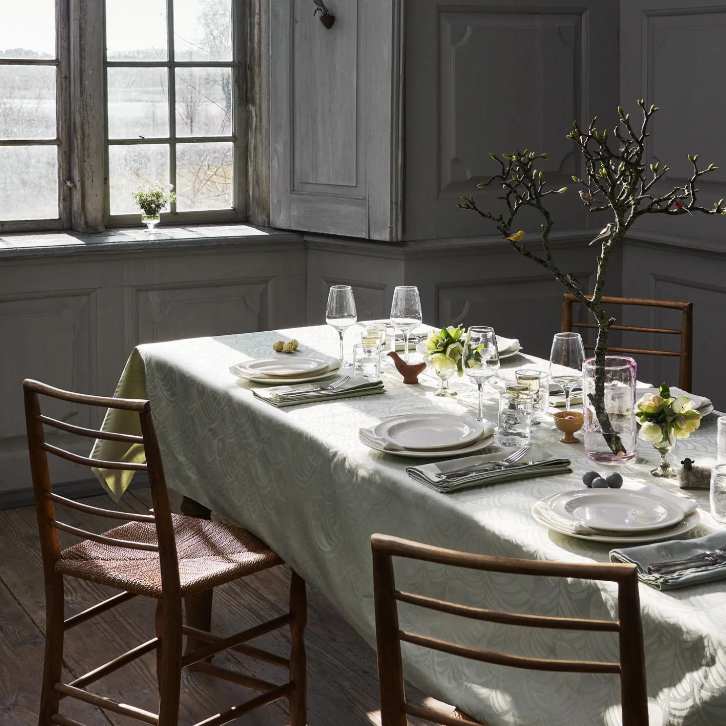 EASTER damaskdug, light green