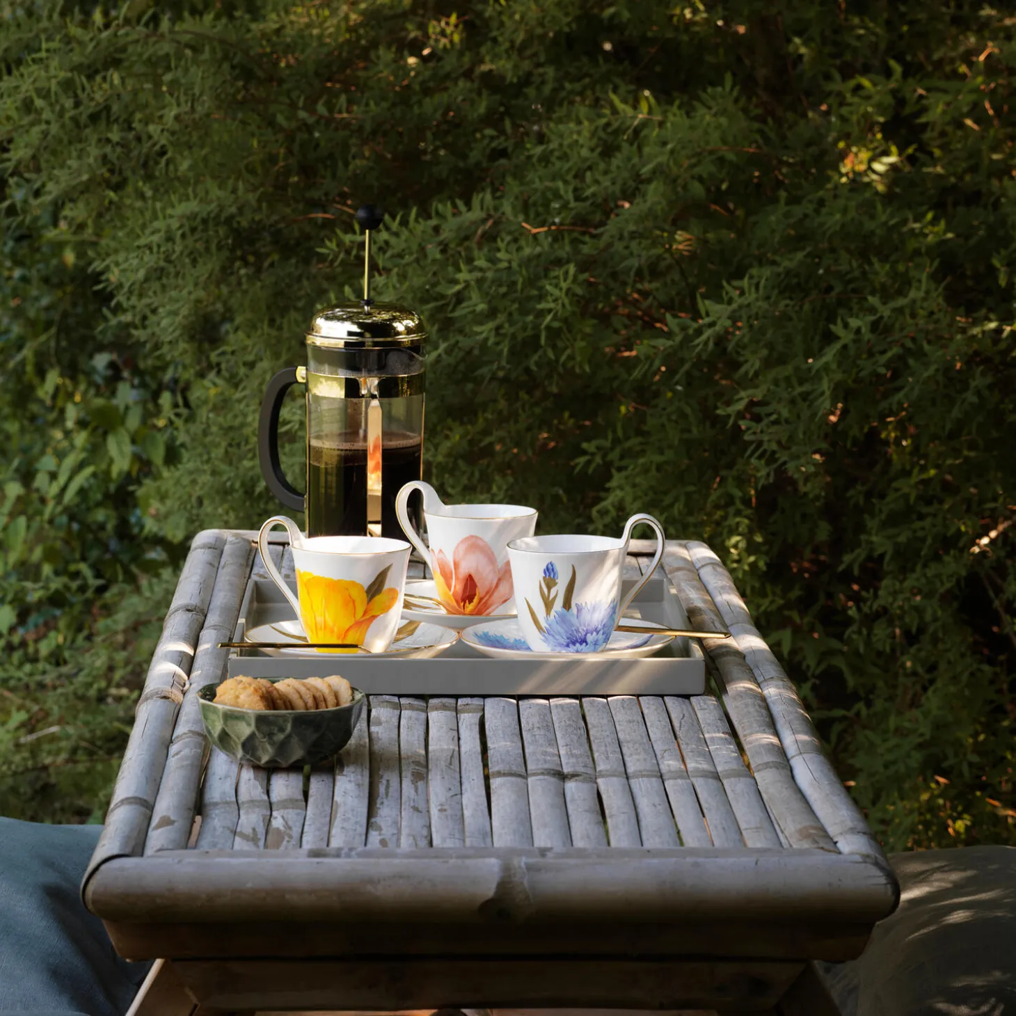 Flora højhankskop med underkop kornblomst 27 cl