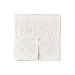 Flowers Jacquard Organic Cotton Bedspread, white