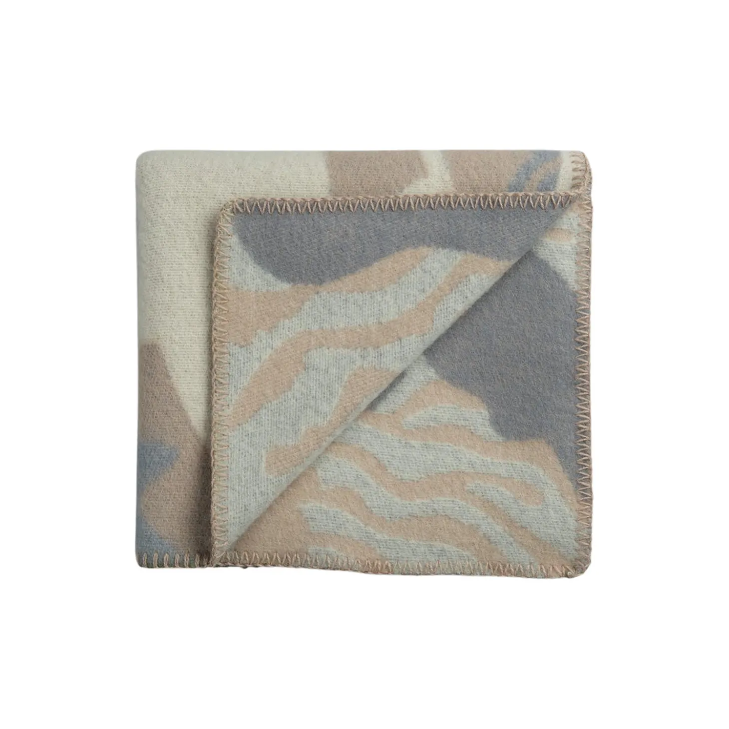 FUGL OG FISK Half Size Throw, grey/beige