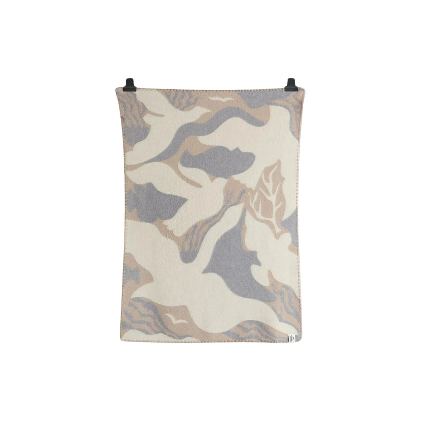 FUGL OG FISK Half Size Throw, grey/beige