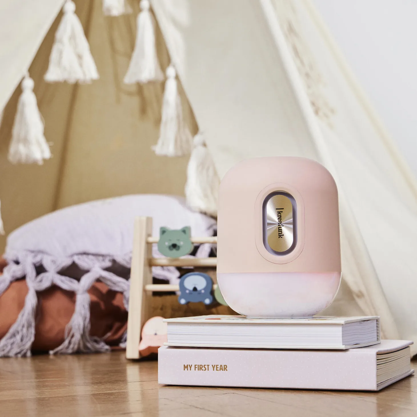 Glowie Bluetooth højttaler og lampe, dusty rose