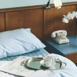 Grøn Musselmalet Riflet kop med underkop 24 cl