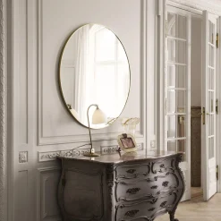 GUBI Wall Mirror Round, polished brass