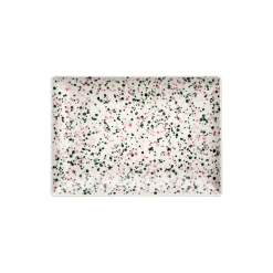 Helle A4 tallerken, pink-green