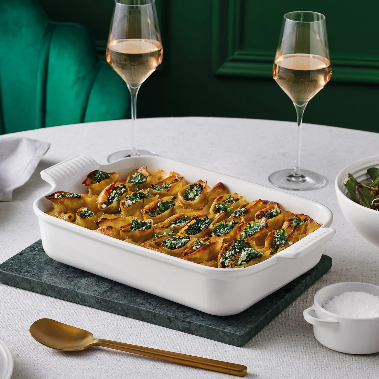 Heritage rektangulært fad 32 cm, white