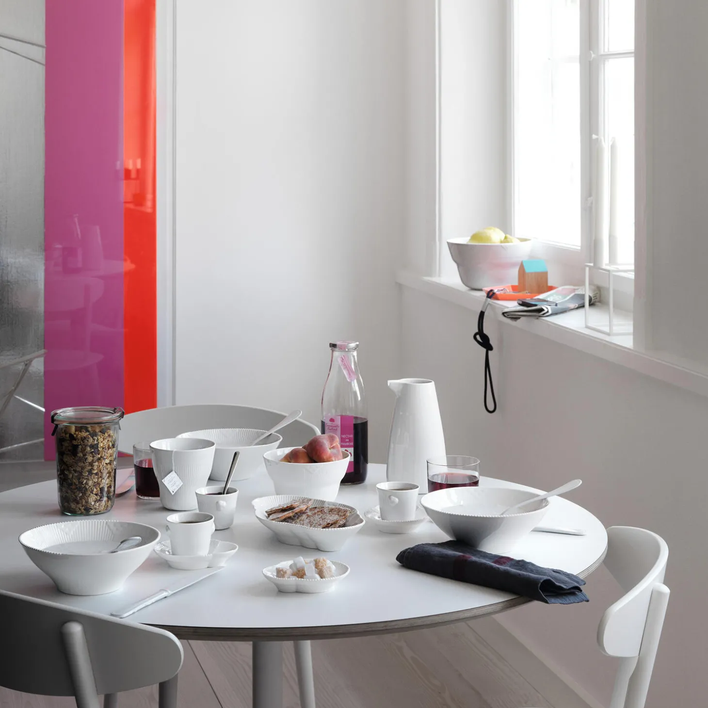 Hvid Elements espressokop med underkop 9 cl