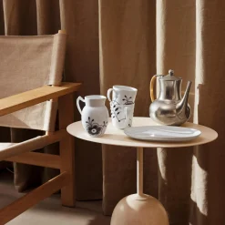 Hvid Riflet aflangt fad 37 cm