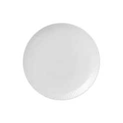 Hvid Riflet Coupe tallerken Ø 23 cm