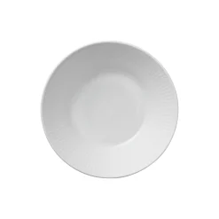 Hvid Riflet dyb tallerken Ø 17 cm