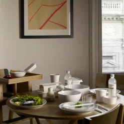 Hvid Riflet fad 35 cm