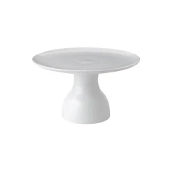 Hvid Riflet fad på fod Ø 20 cm