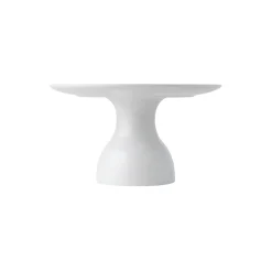 Hvid Riflet fad på fod Ø 20 cm