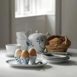 Hvid Riflet æggebæger, 2 stk