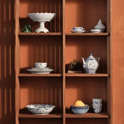 Hvid Riflet Helblonde Skål på fod