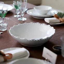 Hvid Riflet Helblonde Skål