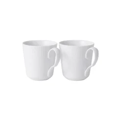 Hvid Riflet krus 28 cl, 2 stk