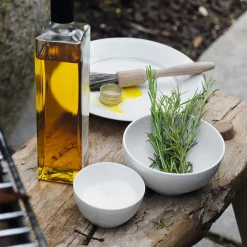 Hvid Riflet skål 47 cl