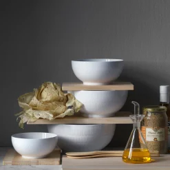 Hvid Riflet skål 310 cl