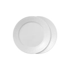 Hvid Riflet tallerken 27 cm 2-pak