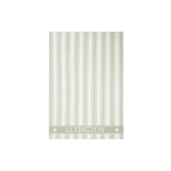 Icons Cotton Twill Waffle Striped Kitchen Towel, sage green/white
