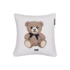 Icons Teddy Organic Cotton Velvet Pillow, white/beige